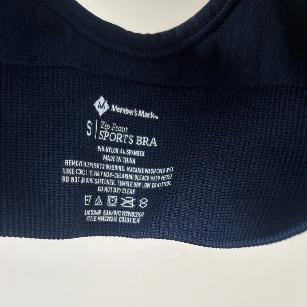Women's Navy Sports Bra - Picture 2 of 5